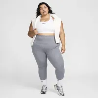 Nike One женская С высокой Талией Crop лосины (большие размеры) цвет серый