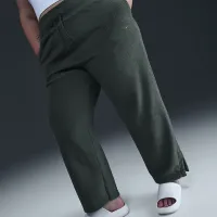 Nike Sportswear Phoenix Plush женская С высокой Талией Wide-Leg Cozy Fleece Pants (большие размеры) цвет зеленый