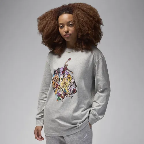 Nike Jordan жіноча оверсайз Long-Sleeve футболка колір сірий