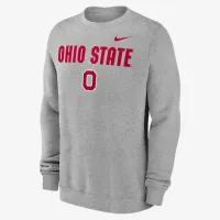 Ohio State Buckeyes Primetime Primary Stack мужские Nike College Pullover Crew цвет серый