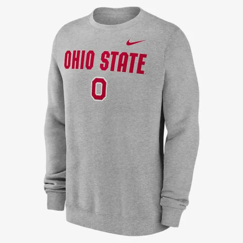 Ohio State Buckeyes Primetime Primary Stack мужские Nike College Pullover Crew цвет серый