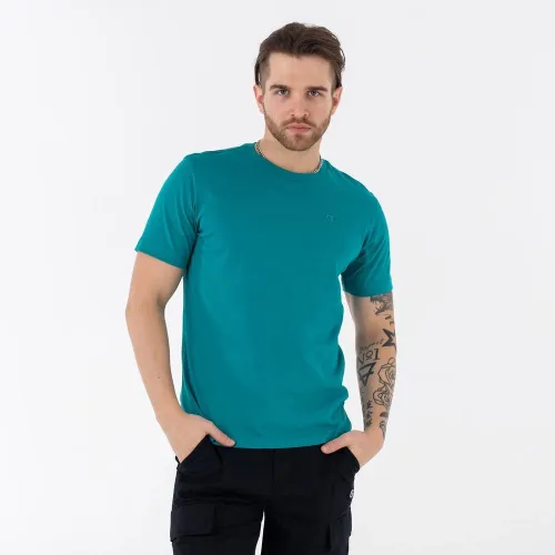 Футболка Champion Embroidered Comfort Fit Cotton 218496-BS165 - Блакитна