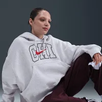 Nike Sportswear Phoenix Fleece жіноча оверсайз Толстовка з капюшоном колір коричневий