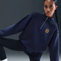 Nike Sportswear Phoenix Fleece женская оверсайз 1/4-Zip Long свитшот синий