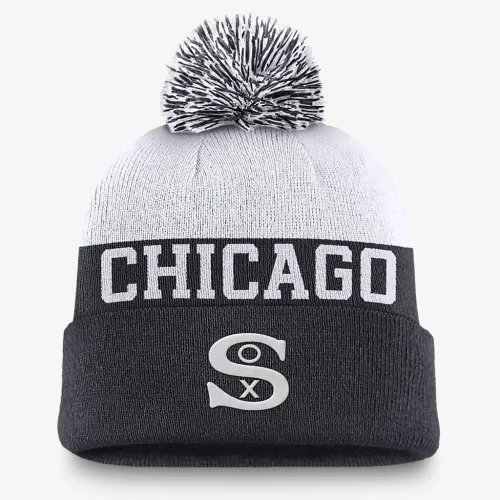 Chicago цвет белый Sox Rewind Peak мужские Nike MLB Cuffed Pom Beanie синий