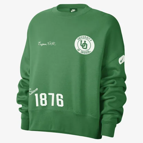 Oregon женская Nike College Crew-Neck свитшот цвет зеленый