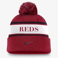 Cincinnati цвет красныйs Team Stripe Peak мужские Nike MLB Cuffed Pom Beanie цвет красный