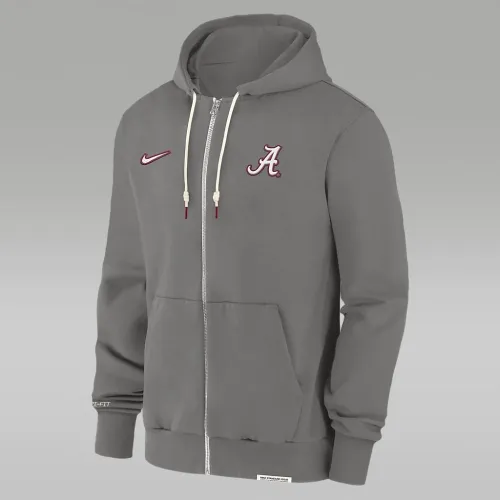 Alabama Crimson Tide Sideline Player чоловічі Nike Dri-FIT College Full-Zip Толстовка з капюшоном колір сірий