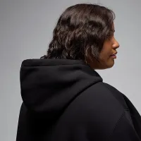 Nike Jordan Flight Fleece женская Satin-Lined Pullover Толстовка с капюшоном (большие размеры) цвет черный