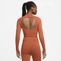 Nike Sportswear Chill Knit женская Slim Long-Sleeve Cropped Sweater 1/2-Zip Top Orange