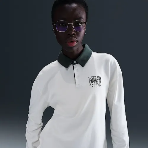 Nike Sportswear Essential жіноча оверсайз Long-Sleeve Polo колір білий