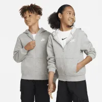 Nike Sportswear Club Fleece Big дитячі Full-Zip Толстовка з капюшоном колір сірий