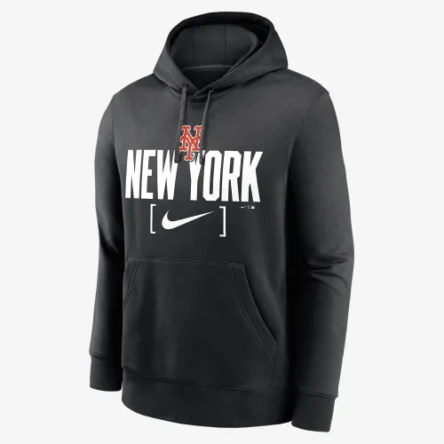 New York Mets Club Slack мужские Nike MLB Pullover Толстовка с капюшоном цвет черный