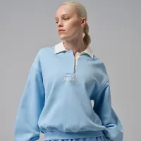 Nike Jordan Flight Fleece женская Rugby Top синий