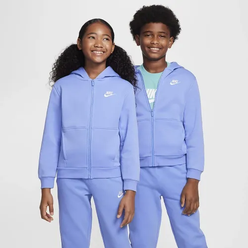 Nike Sportswear Club Fleece Big детские Full-Zip Толстовка с капюшоном синий