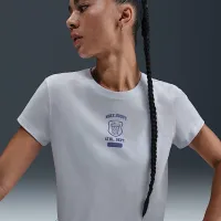 Nike Club жіноча Cropped футболка колір сірий