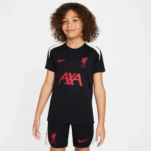Liverpool FC Strike Special Edition Big дитячі Nike Dri-FIT Soccer Short-Sleeve Knit Top колір чорний