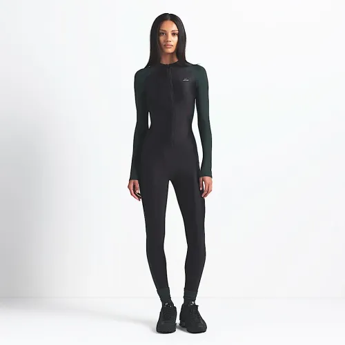 NikeSKIMS Shine женская Zip-Front Long Bodysuit цвет черный