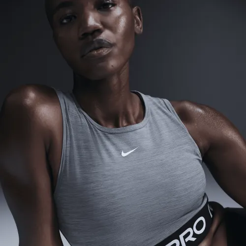 Nike Pro жіноча Dri-FIT Cropped Tank Top колір сірий