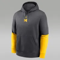 Michigan Wolverines Sideline Team Issue Club чоловічі Nike College Pullover Толстовка з капюшоном колір сірий