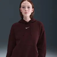 Nike Sportswear Phoenix Fleece женская оверсайз Pullover Толстовка с капюшоном цвет красный