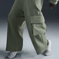 Nike Sportswear жіноча Low-Rise оверсайз French Terry Open-Hem Pants колір зелений