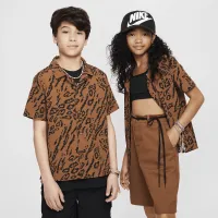 Nike SB Big дитячі Dri-FIT Button-Down Skate Shirt колір коричневий
