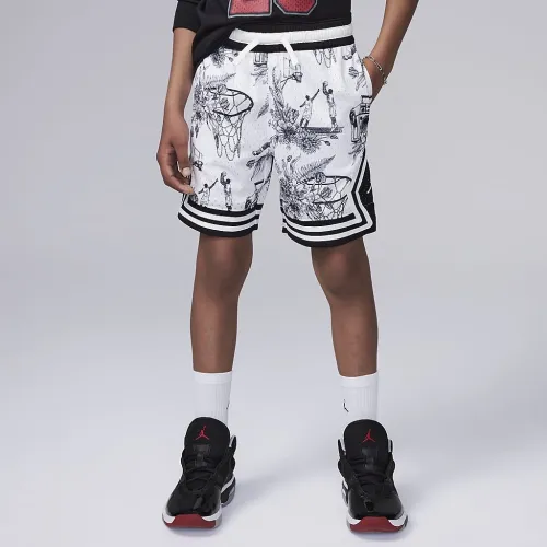 Nike Jordan Dri-FIT Big детские MJ Printed Sport Diamond шорты цвет белый
