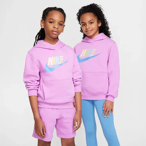Nike Sportswear Club Fleece Big детские Толстовка с капюшоном цвет фиолетовый