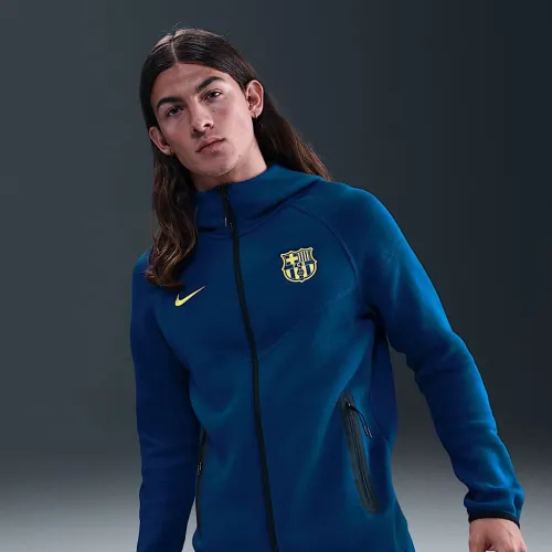 FC Barcelona Tech Windrunner Fourth мужские Nike Soccer Fleece Full-Zip Куртка синий