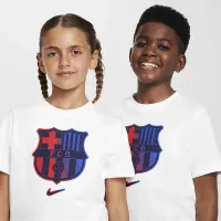 FC Barcelona Big детские Nike Soccer футболка цвет белый