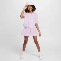 Nike One Relaxed Big дитячі (Girls') Dri-FIT Short-Sleeve Top колір фіолетовий