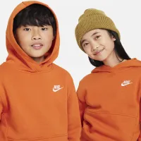 Nike Sportswear Club Fleece Big детские Pullover Толстовка с капюшоном Orange