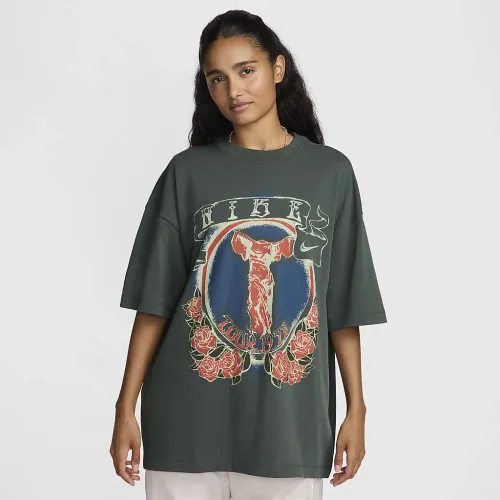 Nike Sportswear Essential жіноча оверсайз футболка колір зелений