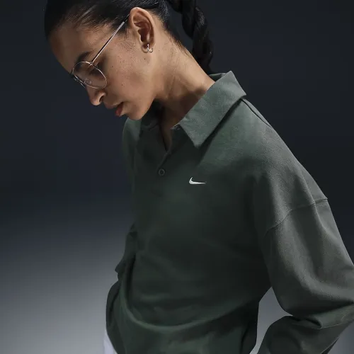 Nike Sportswear Essential женская оверсайз Long-Sleeve Polo цвет зеленый
