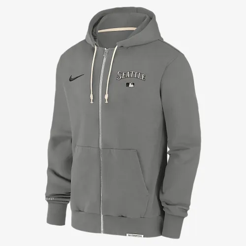 Seattle Mariners Authentic Collection Travel чоловічі Nike Dri-FIT MLB Full-Zip Толстовка з капюшоном колір сірий