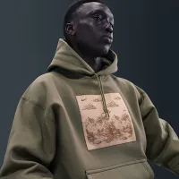 Nike Solo Swoosh чоловічі Pullover Fleece Толстовка з капюшоном колір зелений