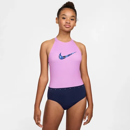 Nike Gymnastics Halter Neck Performance Leotard цвет фиолетовый