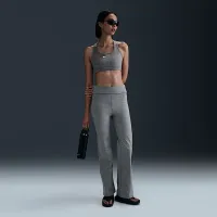Nike One женская Dri-FIT С высокой Талией Fold-Over Pants цвет серый