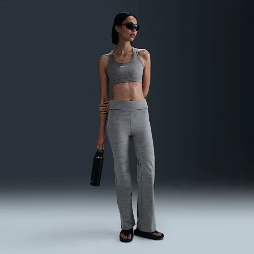 Nike One женская Dri-FIT С высокой Талией Fold-Over Pants цвет серый