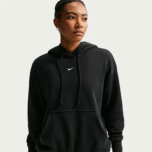 Nike Phoenix Fleece женская оверсайз Pullover баскетбольные Толстовка с капюшоном цвет черный