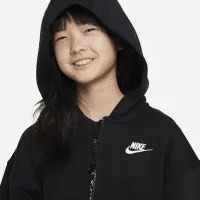 Nike Sportswear Club Fleece Big детские оверсайз Full-Zip Толстовка с капюшоном цвет черный