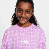 Nike Sportswear Club Fleece Big детские (Girls') оверсайз Crew-Neck свитшот цвет фиолетовый