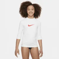 Nike Swim Big детские (Girls') Short-Sleeve Hydroguard цвет белый