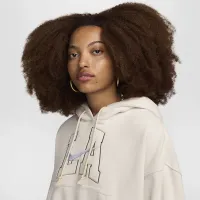 Nike Sportswear Phoenix Fleece женская Over-оверсайз Толстовка с капюшоном цвет коричневый