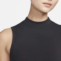 Nike One Fitted жіноча Dri-FIT Mock-Neck Cropped Tank Top колір чорний