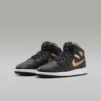 Nike Air Jordan 1 Mid Big детские Кроссовки цвет черный