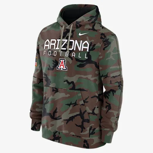 Arizona Wildcats Military Appreciation Club Men’s Nike College Pullover Толстовка с капюшоном цвет зеленый