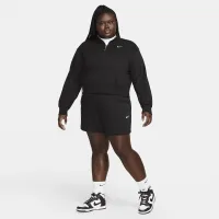 Nike Sportswear Phoenix Fleece женская С высокой Талией Loose шорты (большие размеры) цвет черный