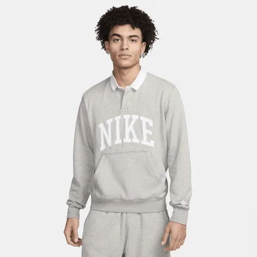 Nike Club Fleece чоловічі Long-Sleeve Fleece Polo колір сірий